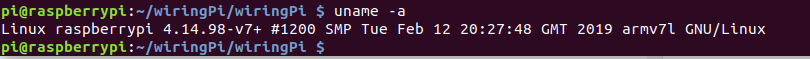 uname output on Raspberry Pi